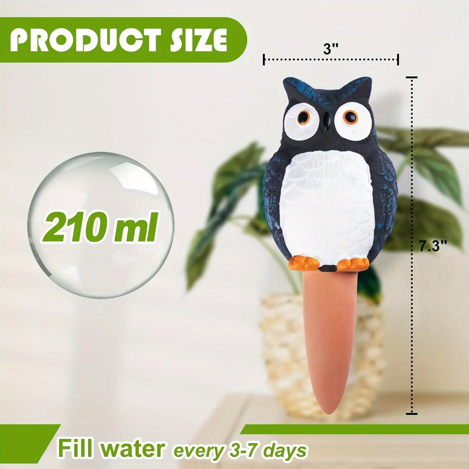 4pcs Self Watering Stake 4pcs Self Watering Owl Shaped Stake | Potted Plant Self Watering Spikes, Plant Care Tool Kit, Suitable for Indoor and Outdoor Plant
